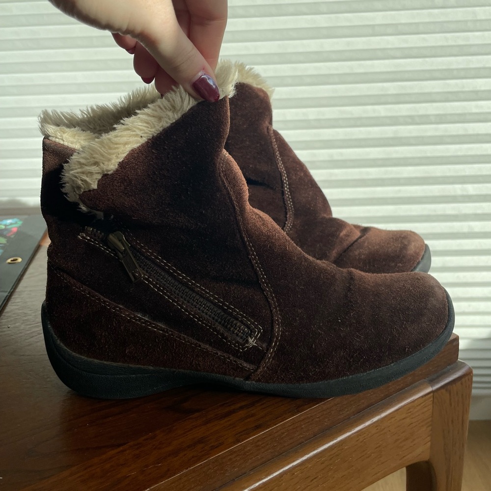 Naturalizer Brown Fuzzy Boots